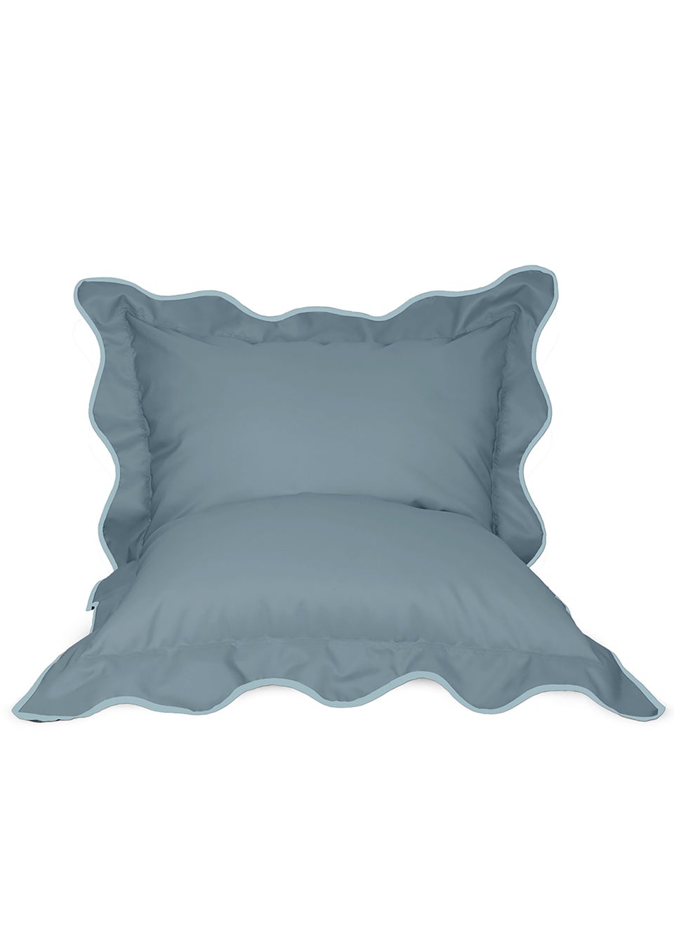 rucomfy Indoor/Outdoor Giant Scalloped Squashy Squarbie Seafoam Blue Beanbag