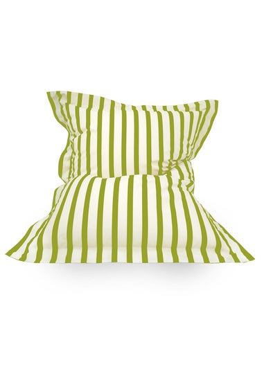 rucomfy Indoor/Outdoor Giant Striped Squashy Squarbie Olive Green Beanbag