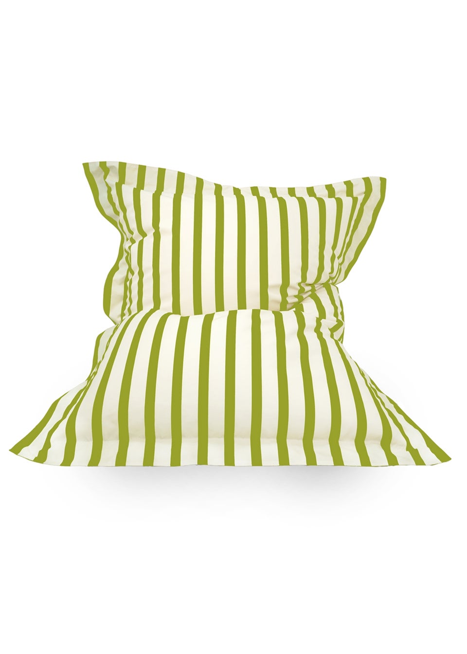 rucomfy Indoor/Outdoor Giant Striped Squashy Squarbie Olive Green Beanbag