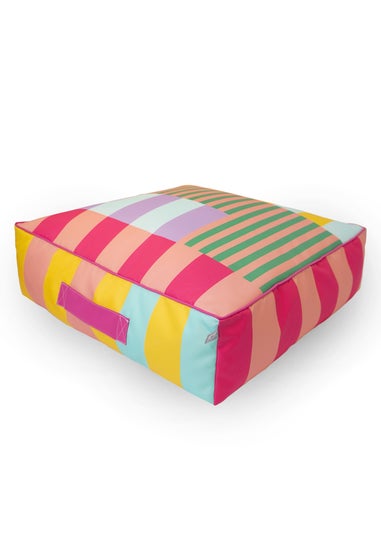 rucomfy Indoor/Outdoor Box Floor Cushion Block Print Beanbag