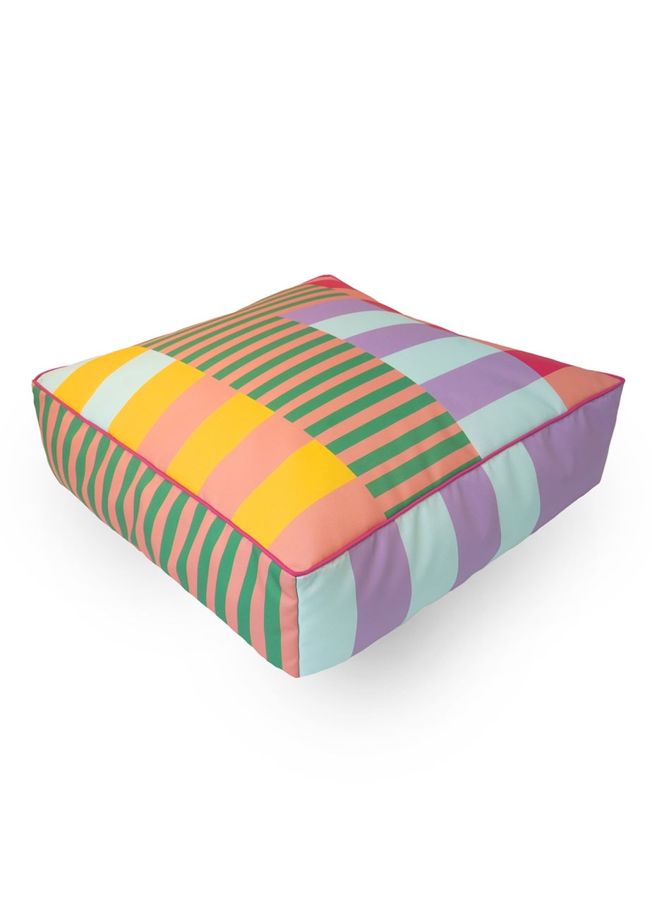 rucomfy Indoor/Outdoor Box Floor Cushion Block Print Beanbag