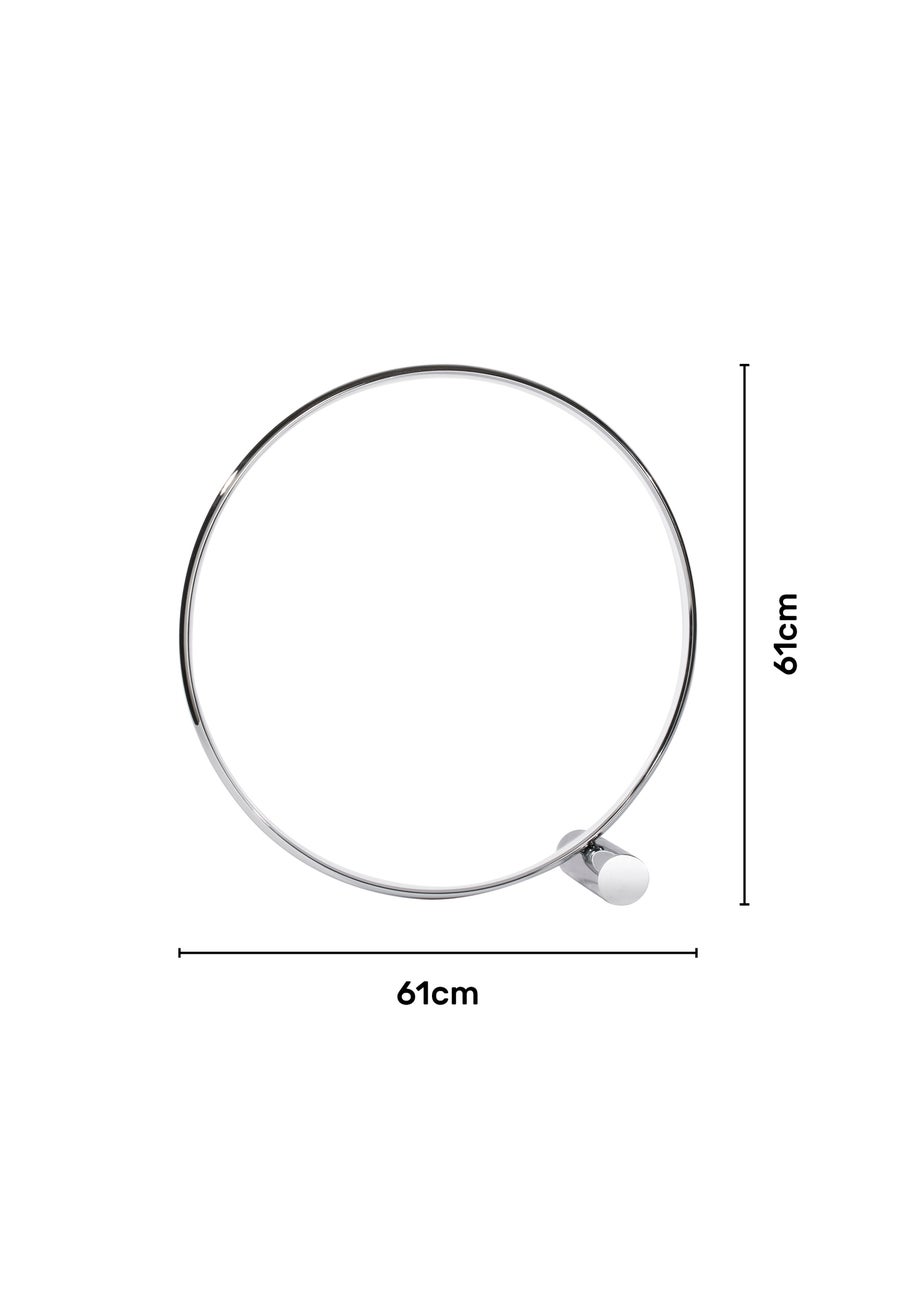 BHS Lighting Serk LED Ring Floor Lamp Chrome (61cm x 61cm)
