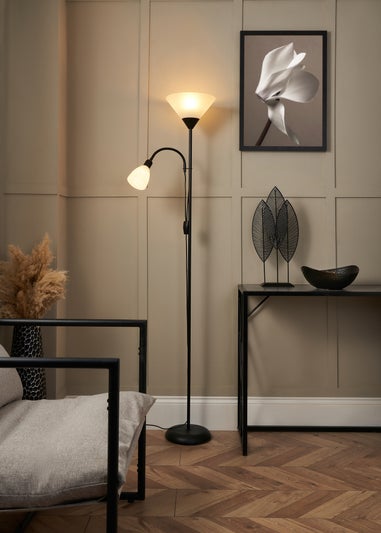 BHS Lighting Mary Mother & Child Floor Lamp Black (170cm x 25cm)
