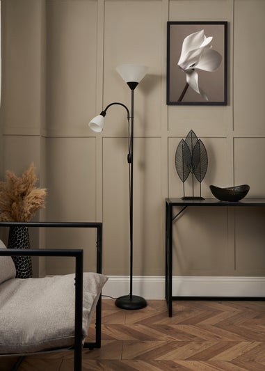BHS Lighting Mary Mother & Child Floor Lamp Black (170cm x 25cm)
