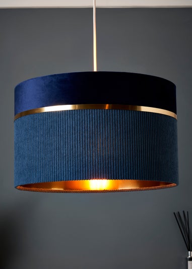 BHS Lighting Juel Velvet Easyfit Blue Shade (20cm x 30cm)
