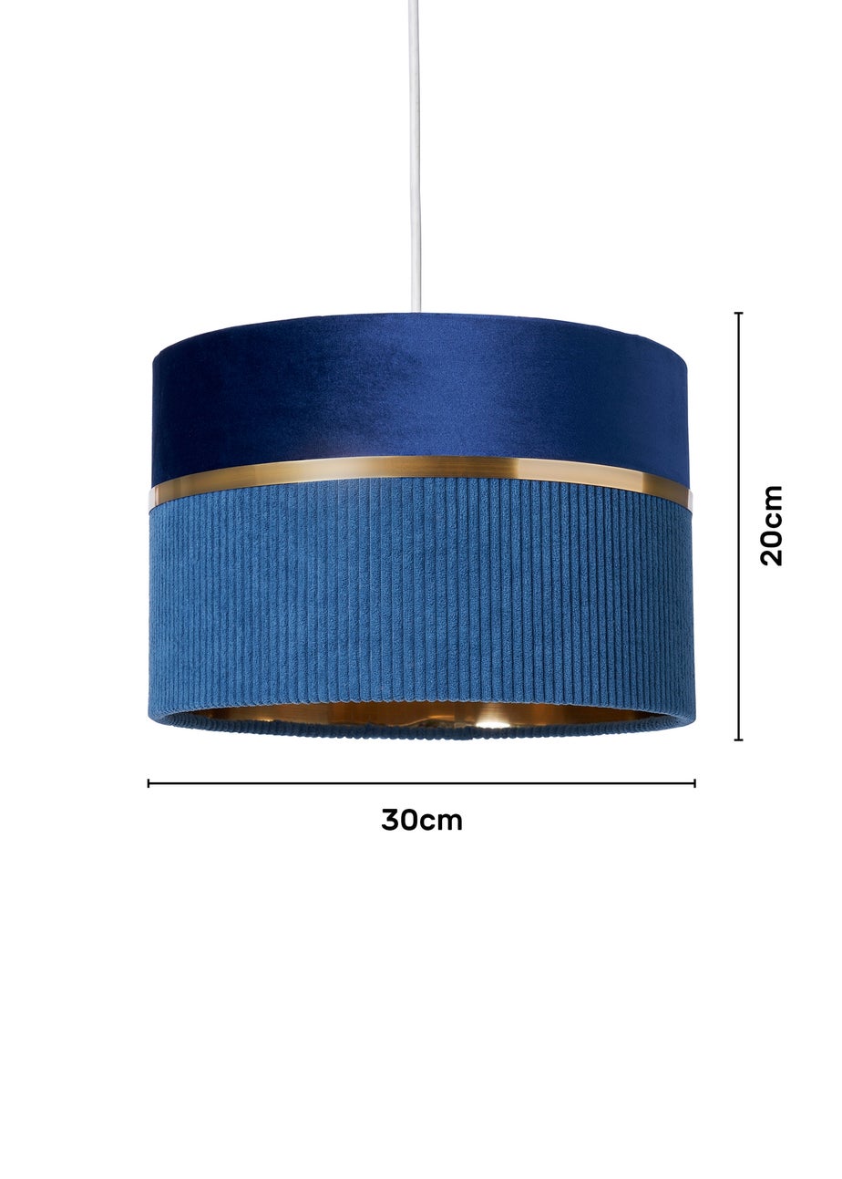 BHS Lighting Juel Velvet Easyfit Blue Shade (20cm x 30cm)