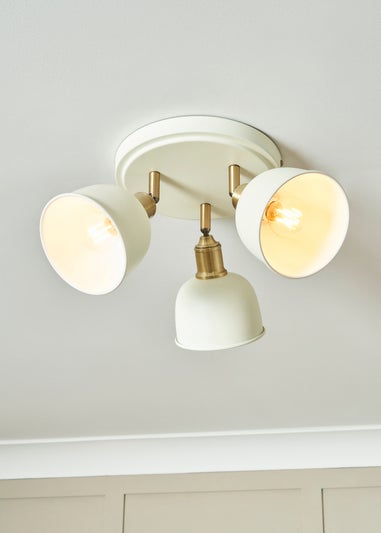 BHS Lighting Damani Ivory & Brass Ceiling 3 Light (21cm x 36cm)