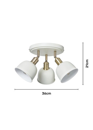 BHS Lighting Damani Ivory & Brass Ceiling 3 Light (21cm x 36cm)