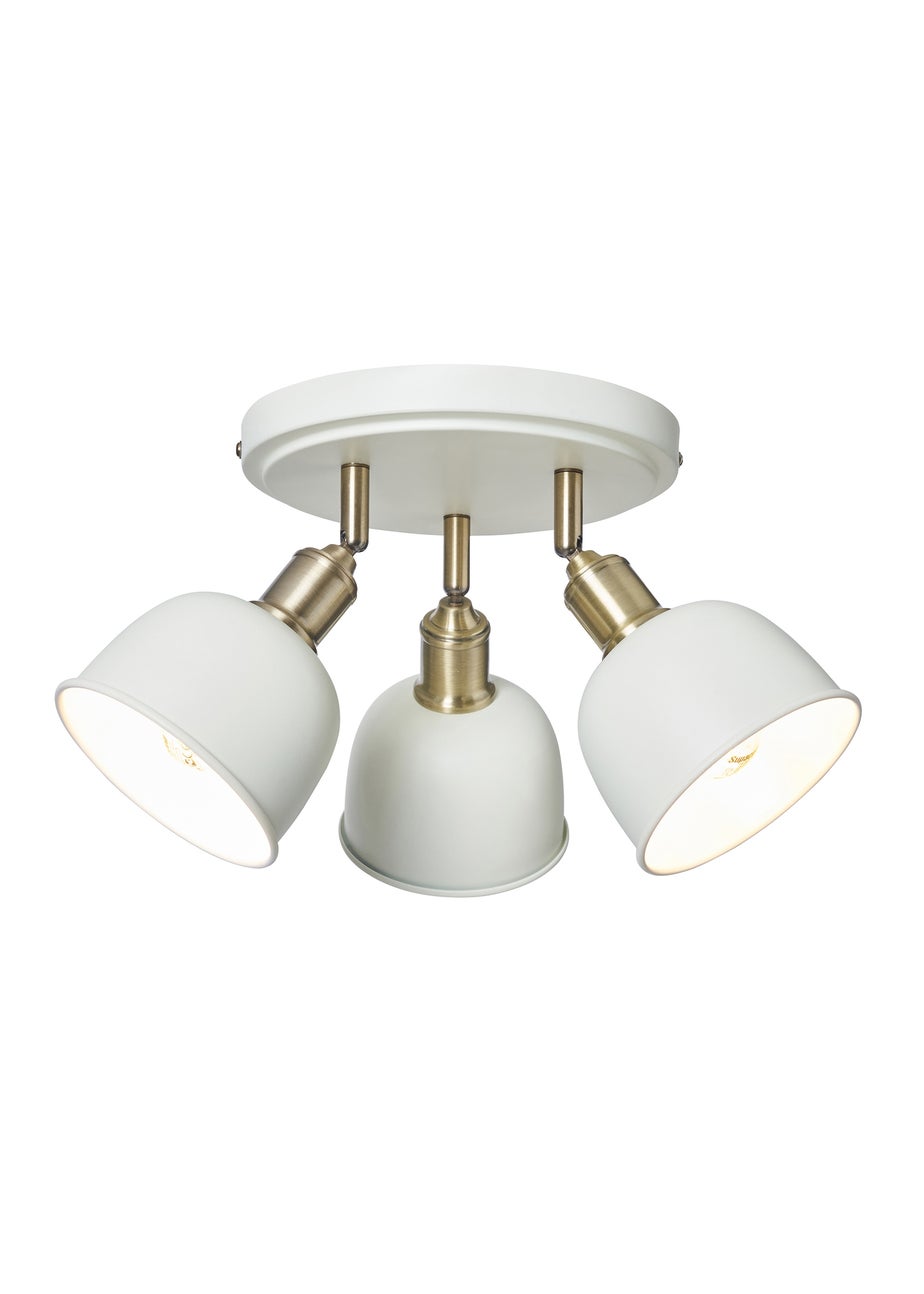BHS Lighting Damani Ivory & Brass Ceiling 3 Light (21cm x 36cm)