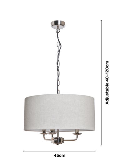 BHS Lighting Harley Ceiling 3 Light Chrome (40-120cm x 45cm)