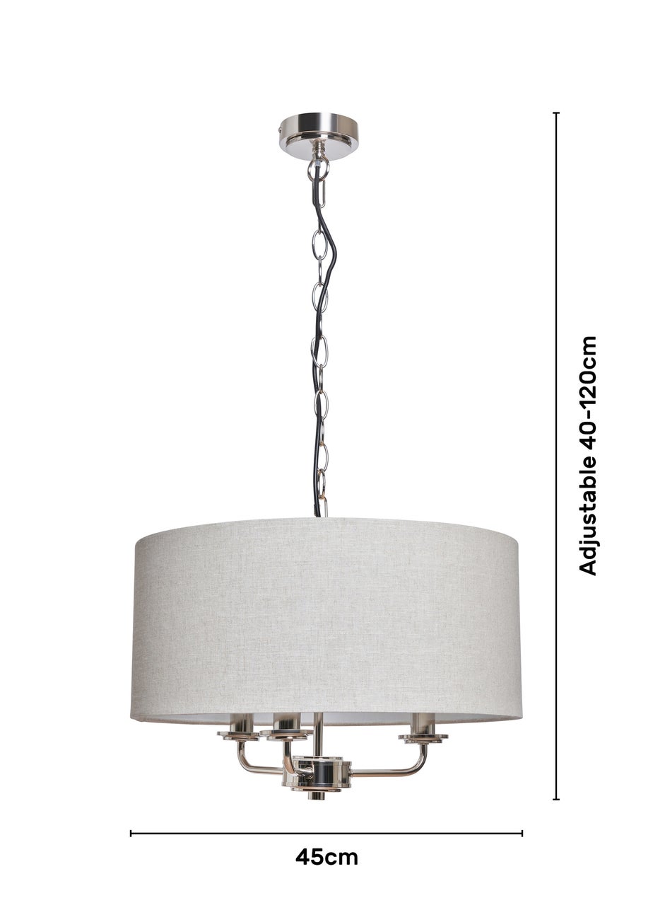 BHS Lighting Harley Ceiling 3 Light Chrome (40-120cm x 45cm)