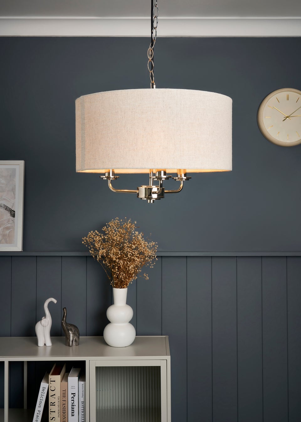 BHS Lighting Harley Ceiling 3 Light Chrome (40-120cm x 45cm)