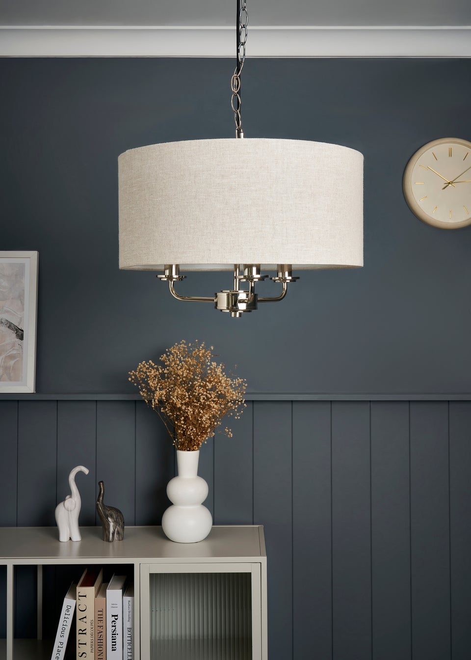 BHS Lighting Harley Ceiling 3 Light Chrome (40-120cm x 45cm)