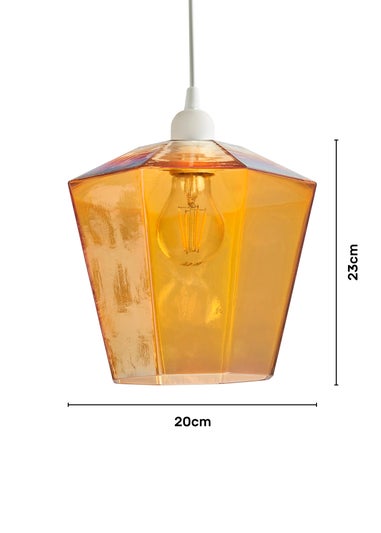 BHS Lighting Octagon Easyfit Glass Amber (23cm x 20cm)