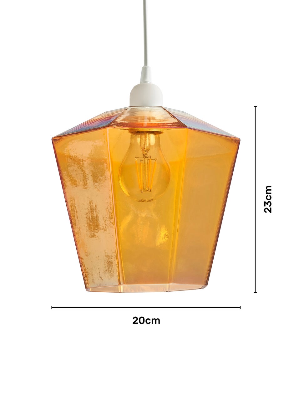 BHS Lighting Octagon Easyfit Glass Amber (23cm x 20cm)