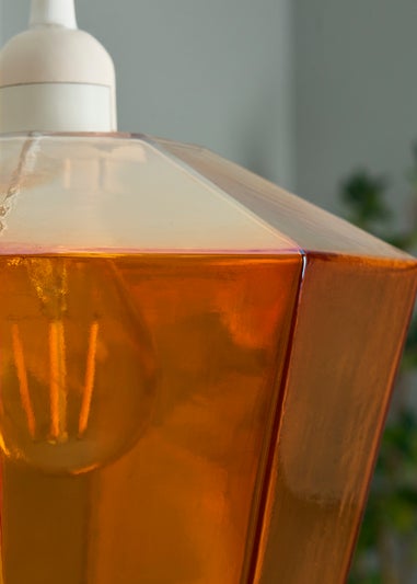 BHS Lighting Octagon Easyfit Glass Amber (23cm x 20cm)