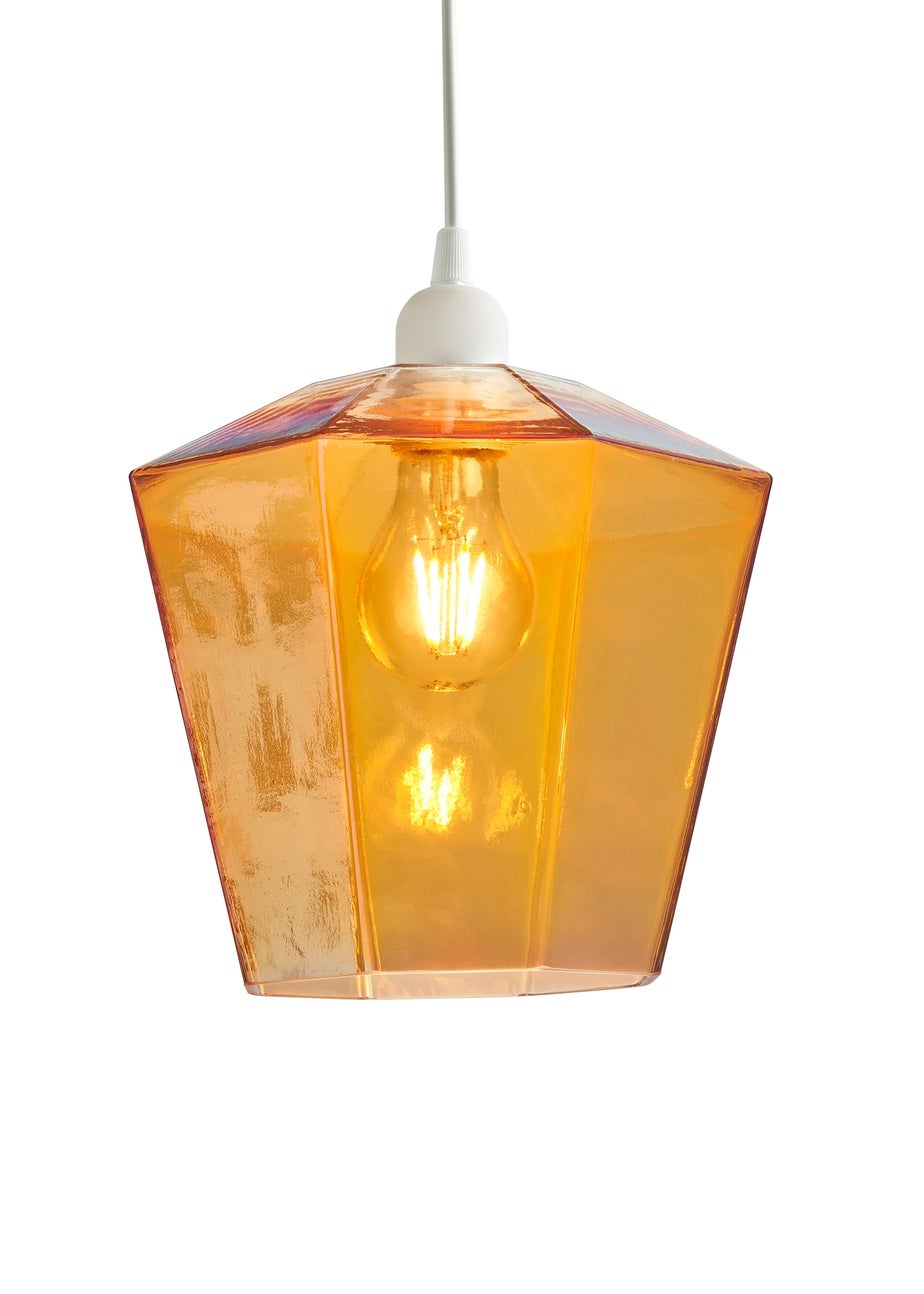 BHS Lighting Octagon Easyfit Glass Amber (23cm x 20cm)