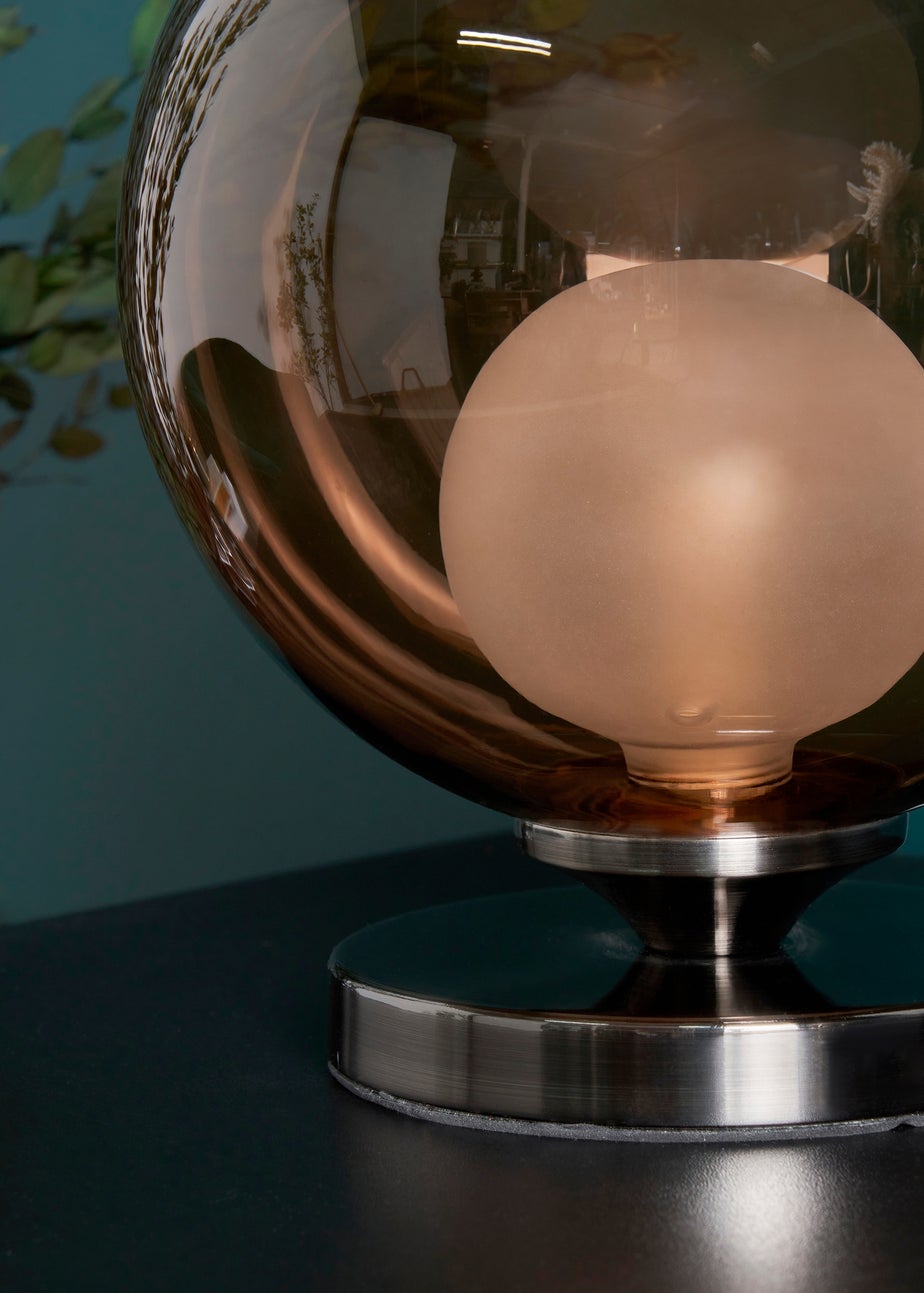 BHS Lighting Flourina Black Chrome Touch Table Lamp (22cm x 17cm)