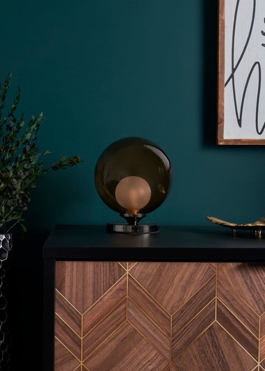 BHS Lighting Flourina Black Chrome Touch Table Lamp (22cm x 17cm)