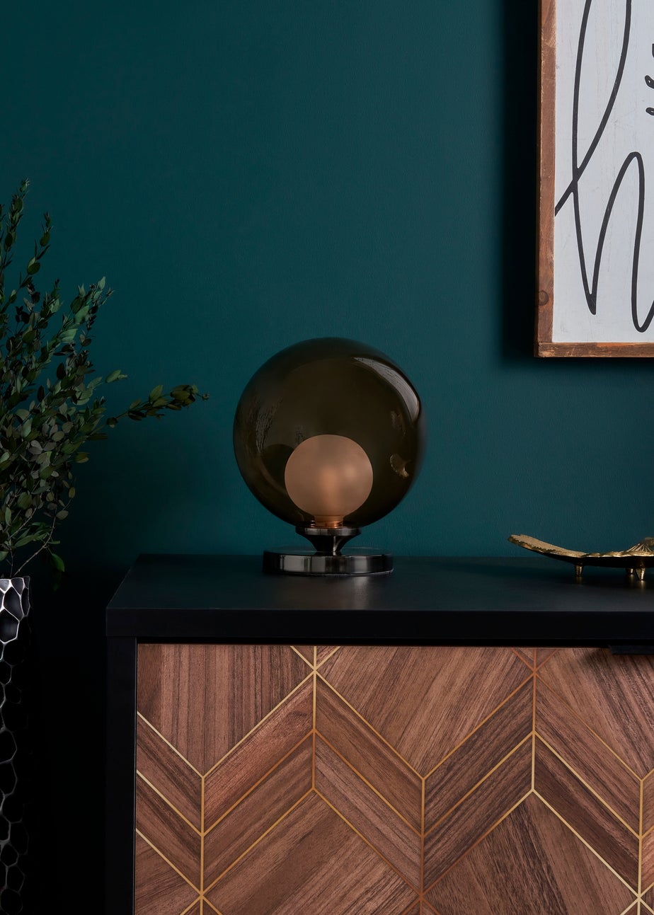 BHS Lighting Flourina Black Chrome Touch Table Lamp (22cm x 17cm)