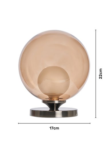 BHS Lighting Flourina Black Chrome Touch Table Lamp (22cm x 17cm)