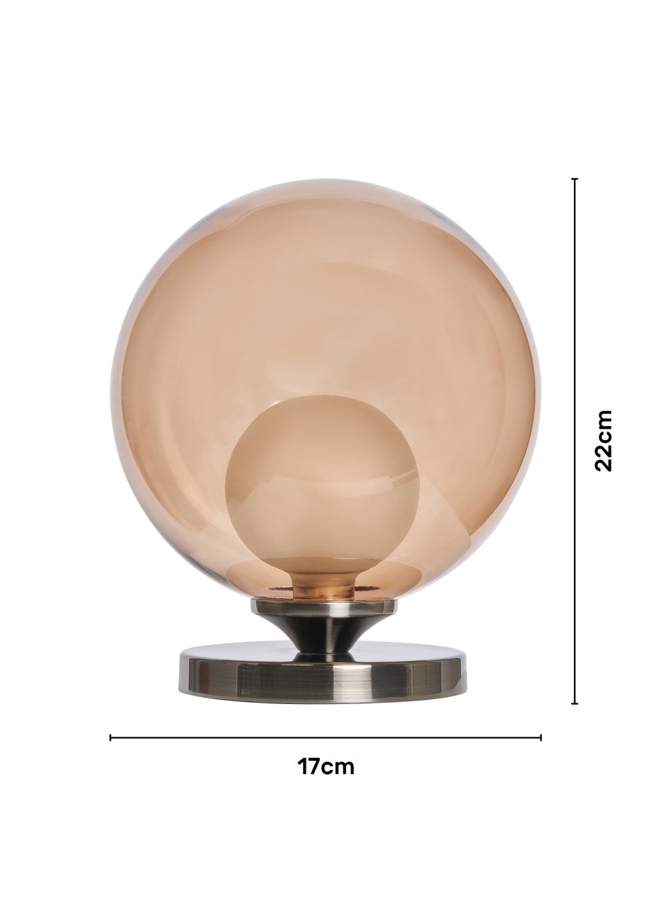 BHS Lighting Flourina Black Chrome Touch Table Lamp (22cm x 17cm)