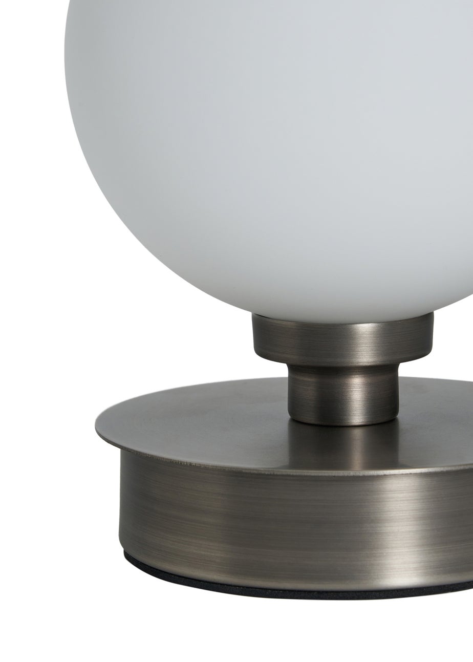 BHS Lighting Tobey Touch Table Lamp PAIR Pewter (18cm x 12cm)