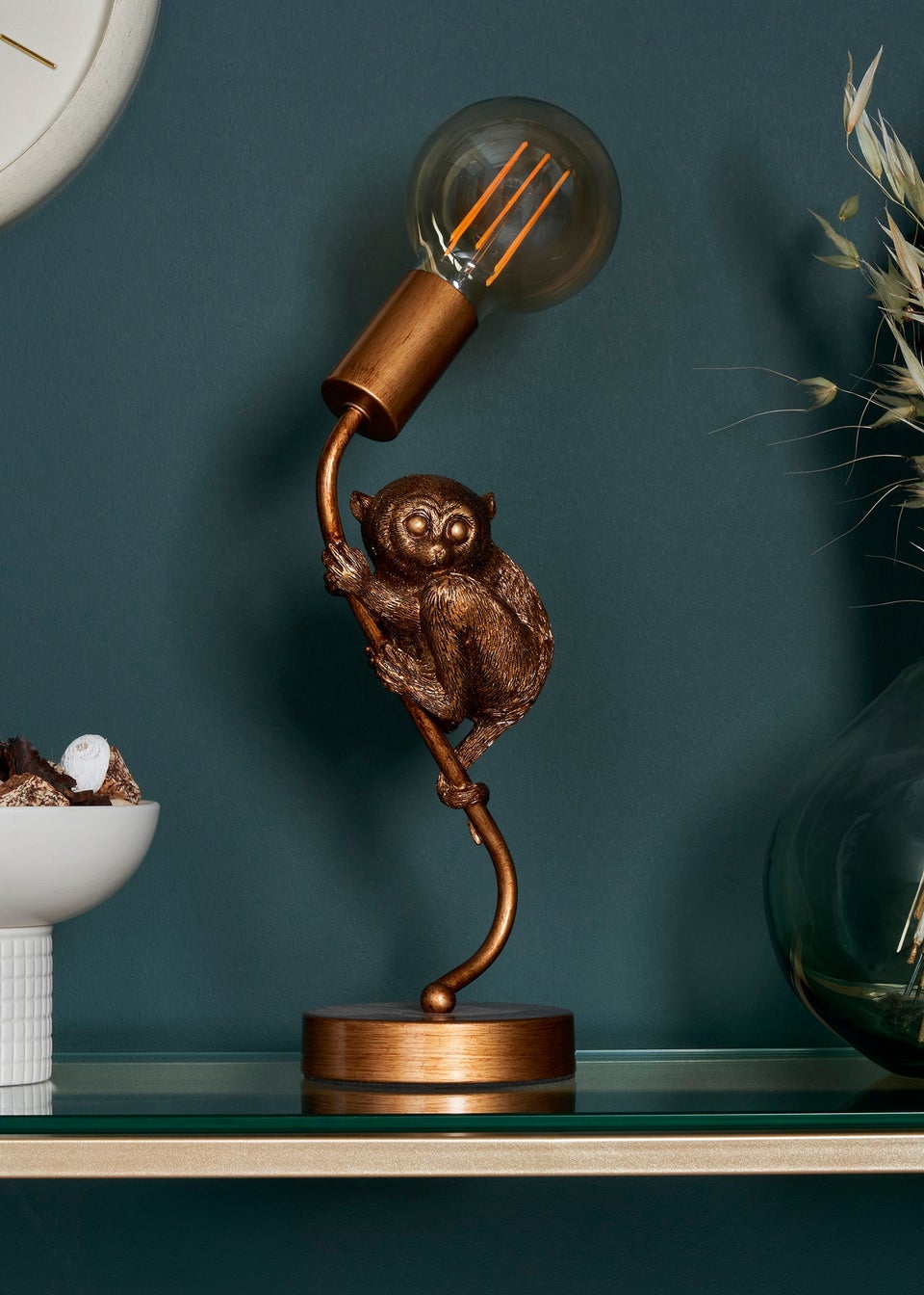 BHS Lighting Tree Tarsier Bronze Table Lamp (33cm x 12cm)