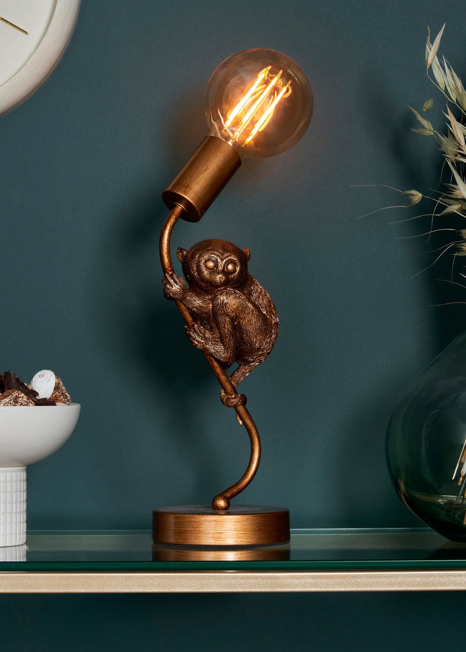 BHS Lighting Tree Tarsier Bronze Table Lamp (33cm x 12cm)