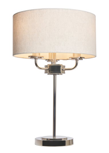 BHS Lighting Harley 3 Light Chrome Table Lamp (48cm x 32cm)