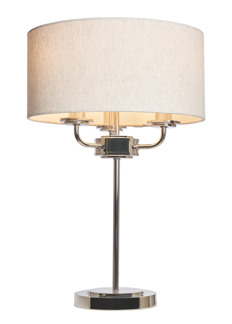 BHS Lighting Harley 3 Light Chrome Table Lamp (48cm x 32cm)