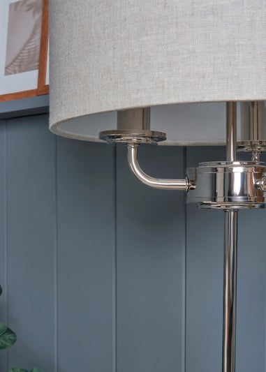 BHS Lighting Harley 3 Light Chrome Table Lamp (48cm x 32cm)