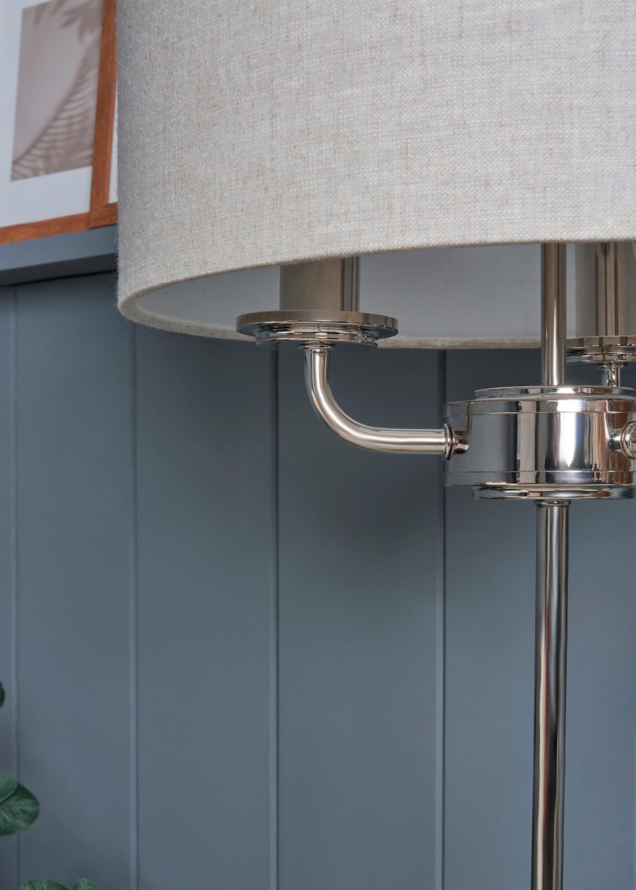 BHS Lighting Harley 3 Light Chrome Table Lamp (48cm x 32cm)
