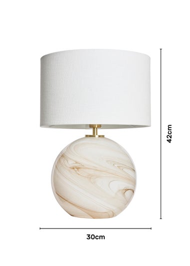 BHS Lighting Muna Marble Glass Table Lamp (42cm x 30cm)
