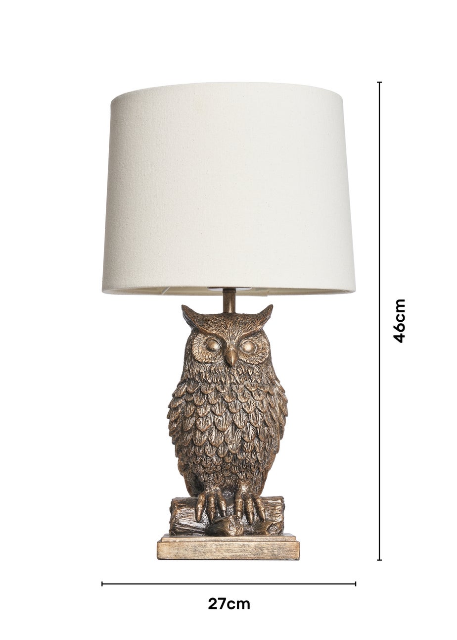 BHS Lighting Ollie Owl Bronze Table Lamp (46cm x 27cm)