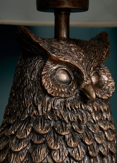 BHS Lighting Ollie Owl Bronze Table Lamp (46cm x 27cm)