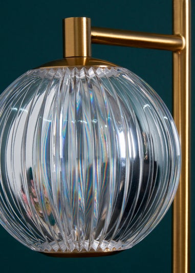 BHS Lighting Raeden LED Brass Acrylic Ball Table Lamp (35cm x 13cm)