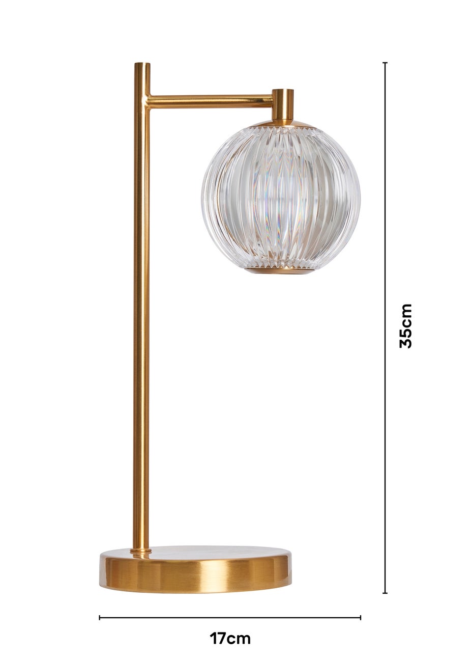 BHS Lighting Raeden LED Brass Acrylic Ball Table Lamp (35cm x 13cm)