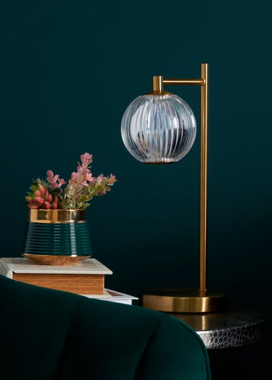 BHS Lighting Raeden LED Brass Acrylic Ball Table Lamp (35cm x 13cm)