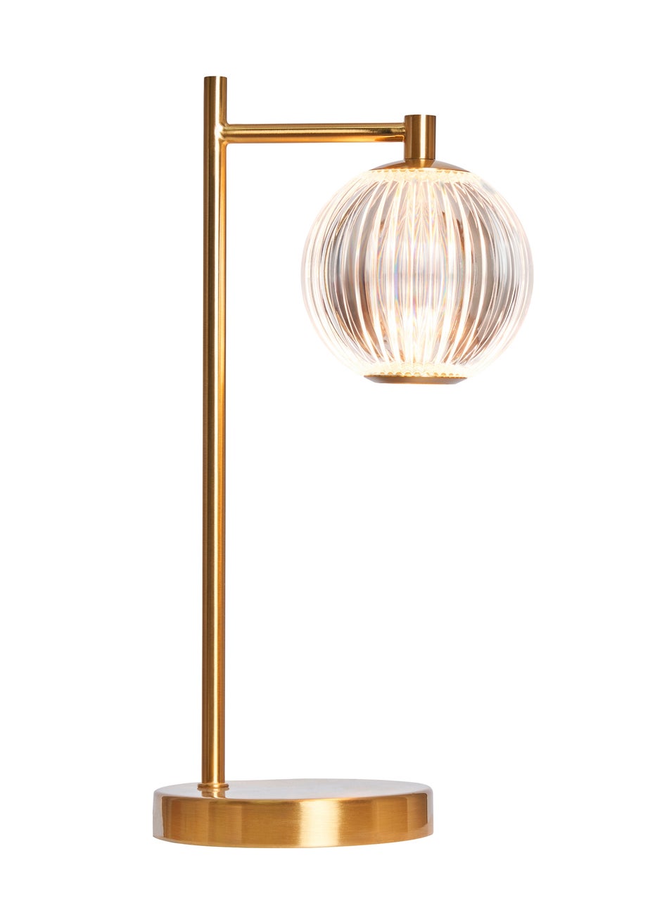 BHS Lighting Raeden LED Brass Acrylic Ball Table Lamp (35cm x 13cm)