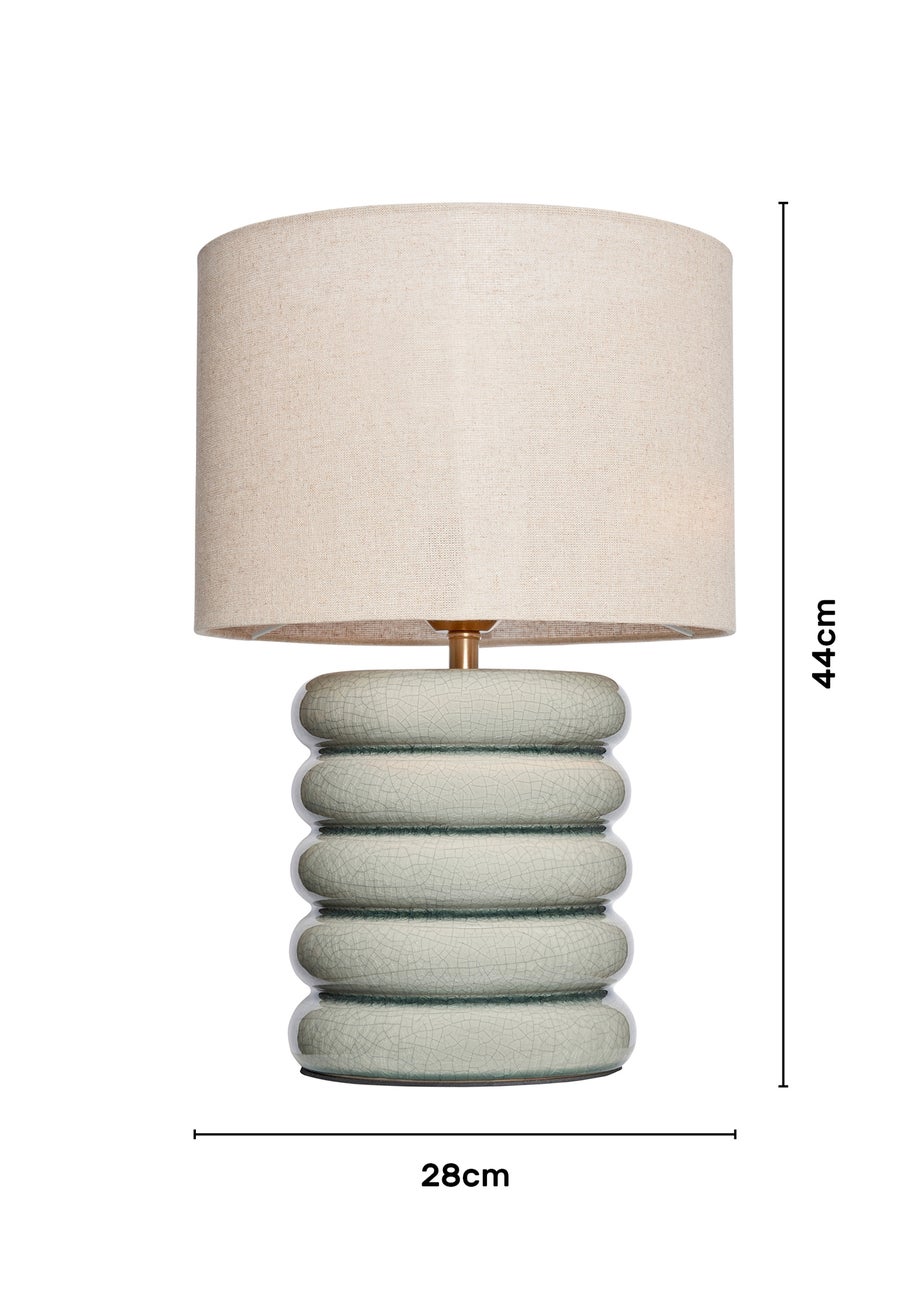 BHS Lighting Firenze Sage Grey Table Lamp (44cm x 28cm)