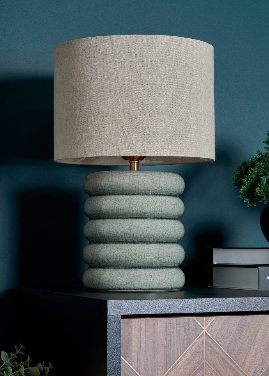 BHS Lighting Firenze Sage Grey Table Lamp (44cm x 28cm)