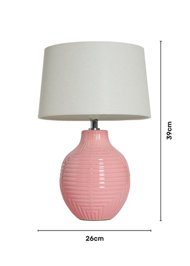 BHS Lighting Polly Pink Ceramic Table Lamp (39cm x 26cm)