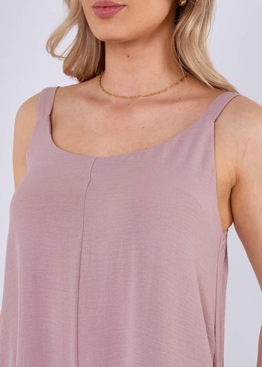 Gini London Dusty Pink Mink Air Flow Strappy Wide Leg Jumpsuit