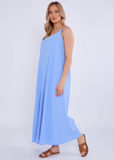 Gini London Blue Air Flow Strappy Wide Leg Jumpsuit
