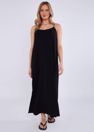 Gini London Black Strappy Cross Back Airflow Oversized dress