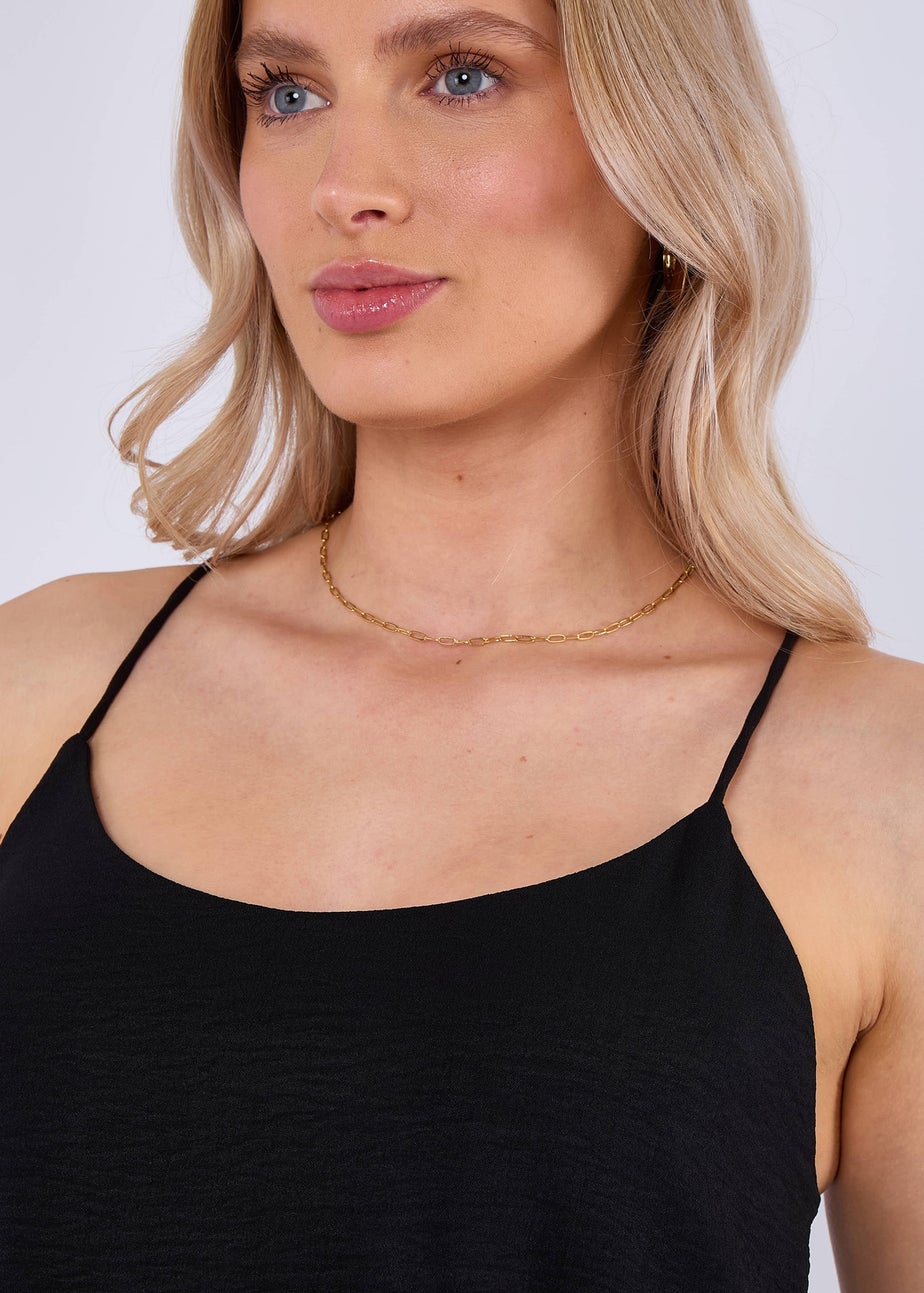 Gini London Black Strappy Cross Back Airflow Oversized dress