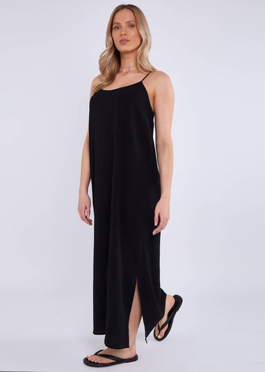 Gini London Black Strappy Cross Back Airflow Oversized dress