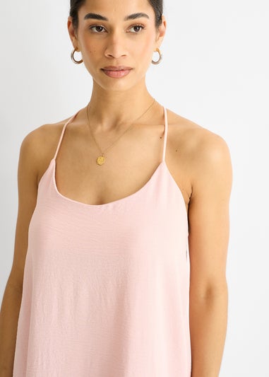 Gini London Blush Strappy Cross Back Airflow Oversized dress