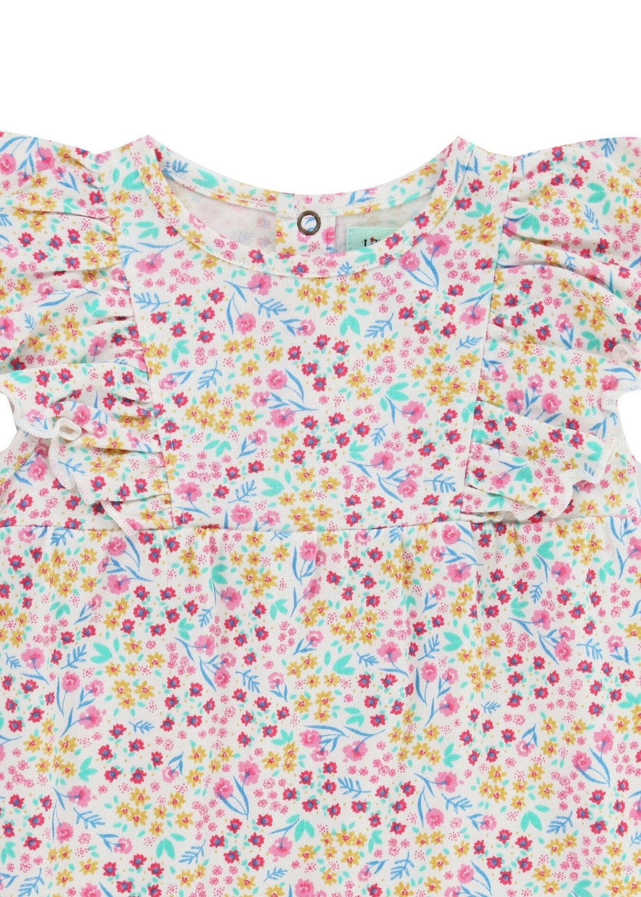 Lilly & Sid Pink Mini Floral Print Dress & Legging Set (0 -  24 Months)